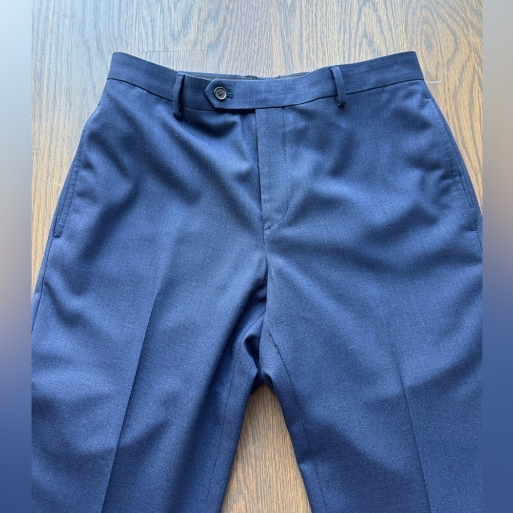Lauren Ralph Lauren Pants Mens 32x30 Black Label Wool Plaid Dress Bottoms Blue F - Picture 3 of 7